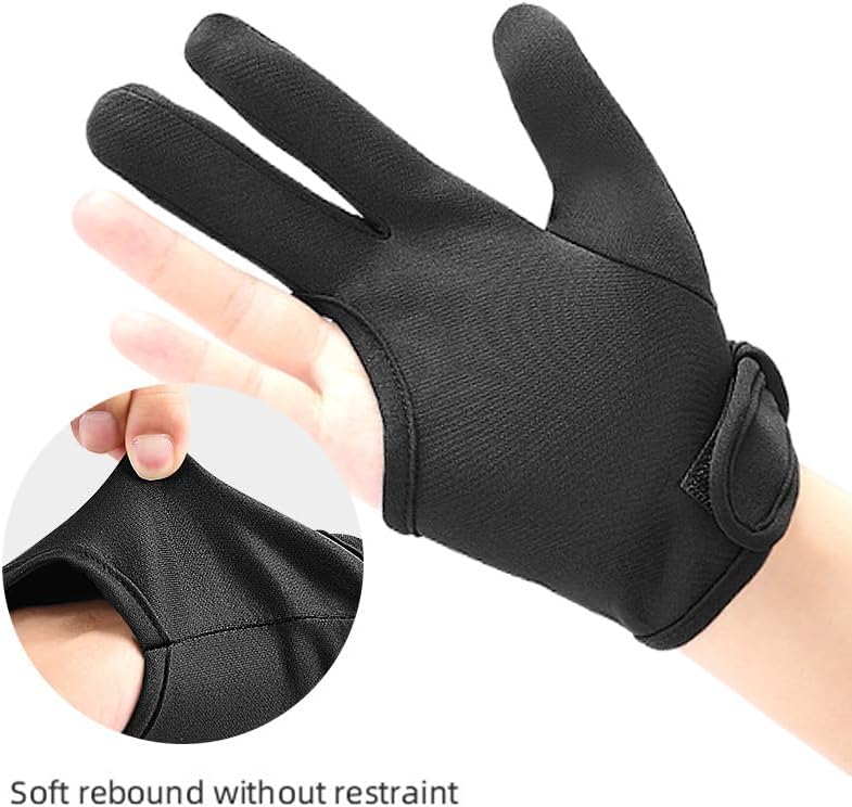 Price Xes Heat Gloves for Hair Styling, 1 Pair Curling Iron Gloves Pro 3 Finger Barber Gloves Heat Resistant Hair Tools for Perming, Hair Straightening, Curling Wand and Flat Iron - Image 4